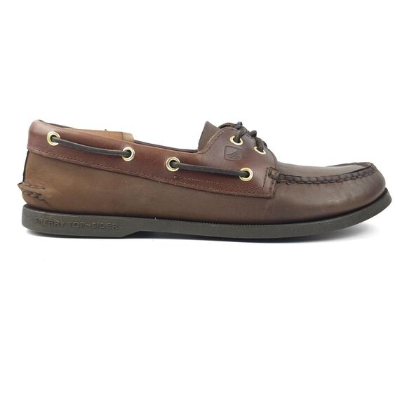 SPERRY Authentic Original Boat Shoes Leather Old Money Preppy Quiet Luxury Brown - Picture 3 of 9